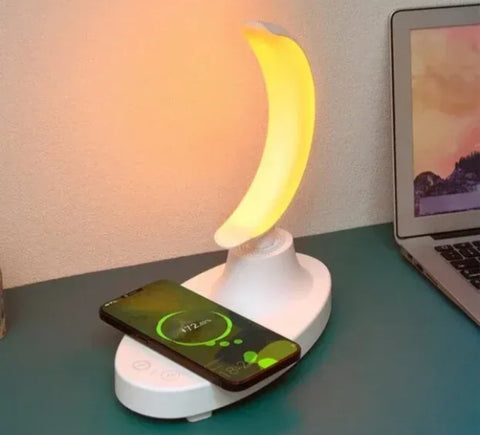 Banana lampa sa bluetooth zvučnikom i bežičnim punjačem 3u1